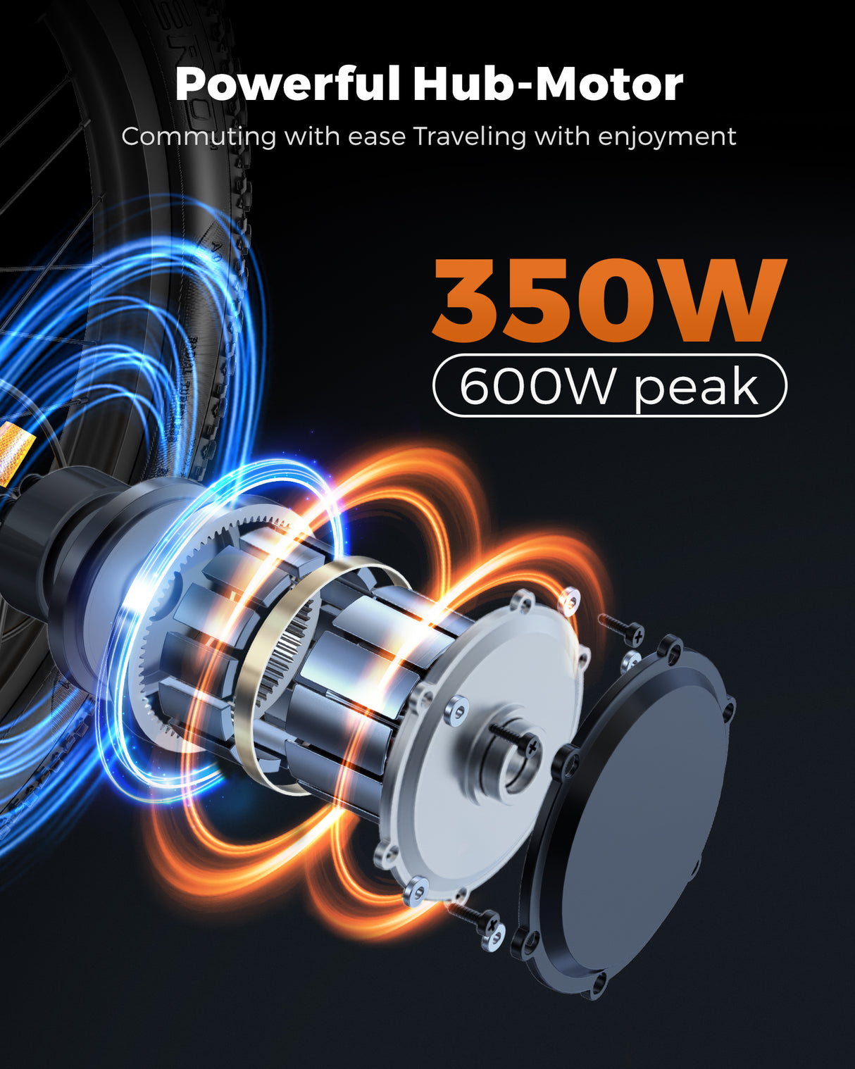 the 350w hub motor of engwe t14