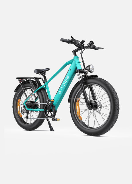 gem blue engwe e26 electric bike with fat tires