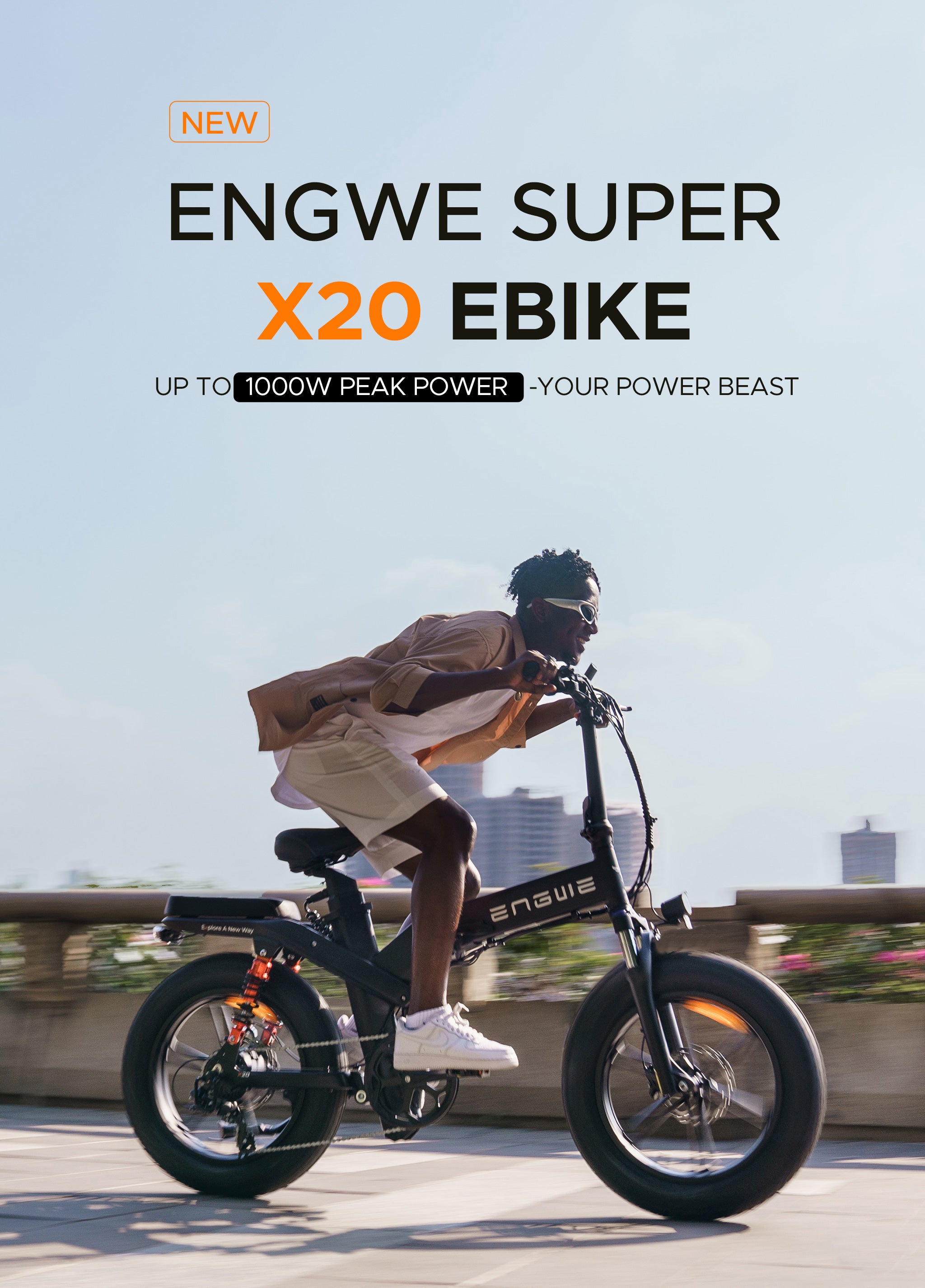 Engwe X20 - 1000W All-terrain Folding Fat Tire E-bike – Engwe USA