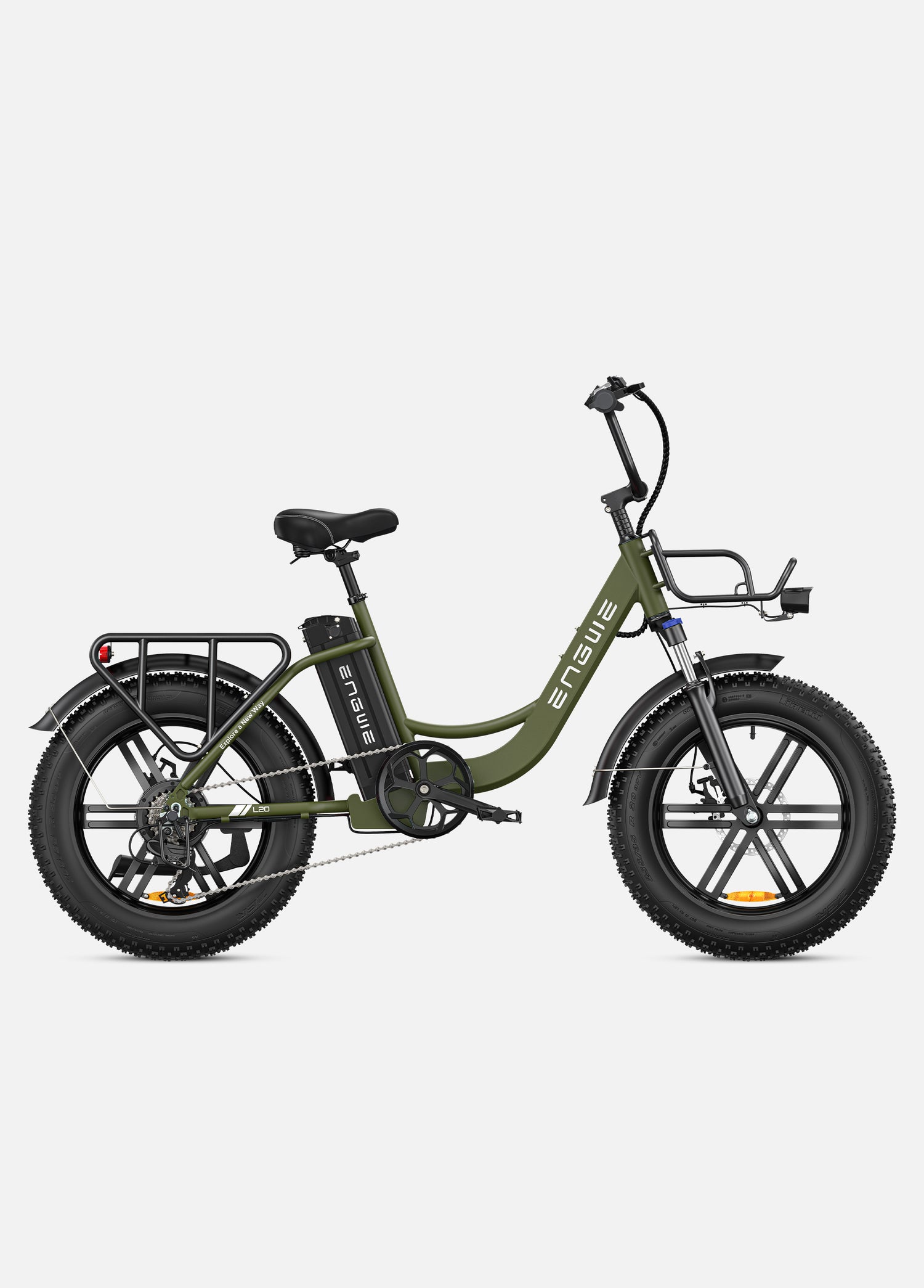 ENGWE L20 2.0 Folding Electric City Bike - 52V 13Ah Battery, 750W Motor, 20" Fat Tires, UL 2849 Certified