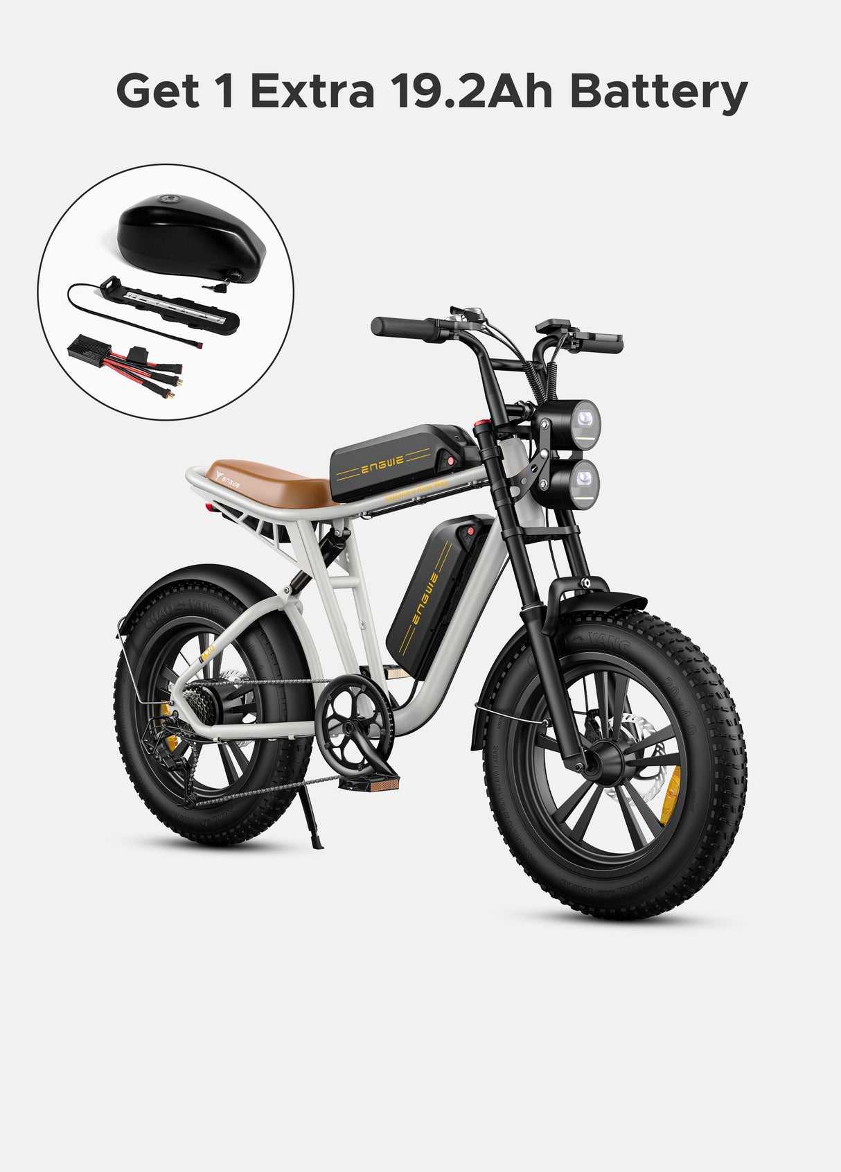 ENGWE Opvouwbare Elektrische Fiets met 48V 13Ah Verwijderbare Accu, Actieradius van 50-120 km E-bike,20×4.0 Fat Tire 7 Versnellingen ebike voor Elk Terrein (Grijs ENGWE Opvouwbare Elektrische Fiets met 48V 13Ah Verwijderbare Accu, Actieradius van 50-120 km E-bike,20×4.0 Fat Tire 7 Versnellingen ebike voor Elk Terrein (Grijs