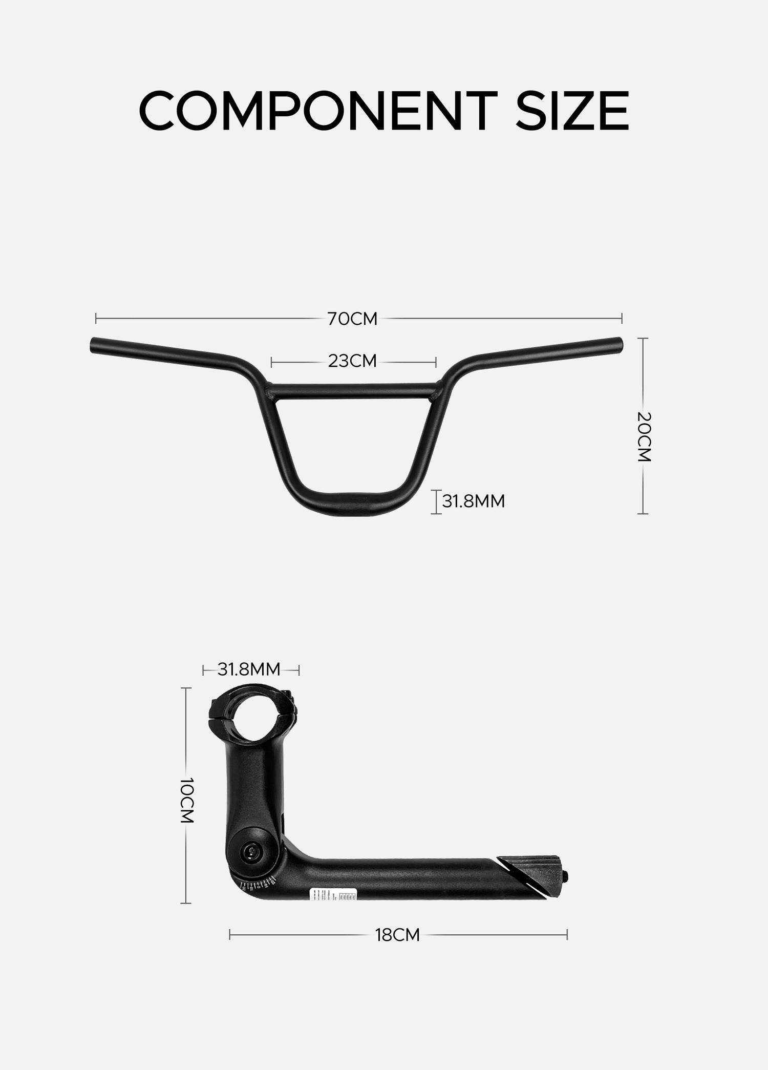 BMX Bike Handlebar for EP-2 Pro or L20 2.0 BMX Bike Handlebar for EP-2 Pro or L20 2.0