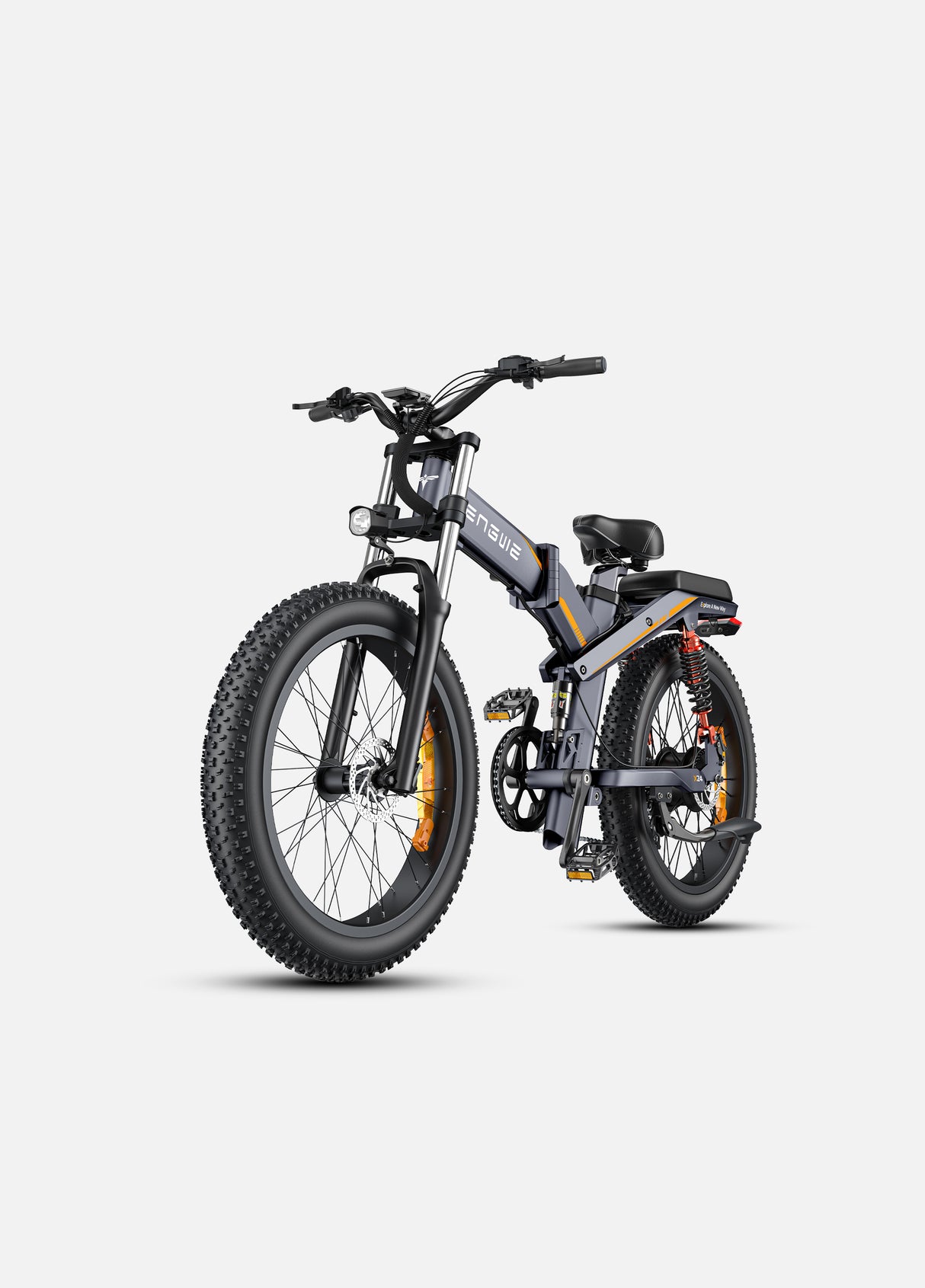 side view of gray engwe x24 fat tire e-bike 
