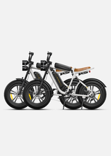 2 white dual battery engwe m20 e-bikes