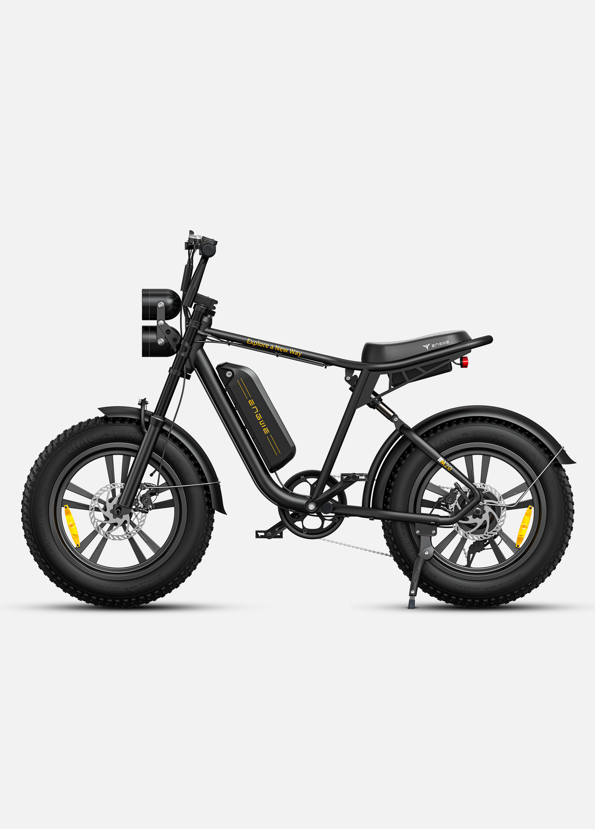 a balck engwe m20 full suspension e-bike