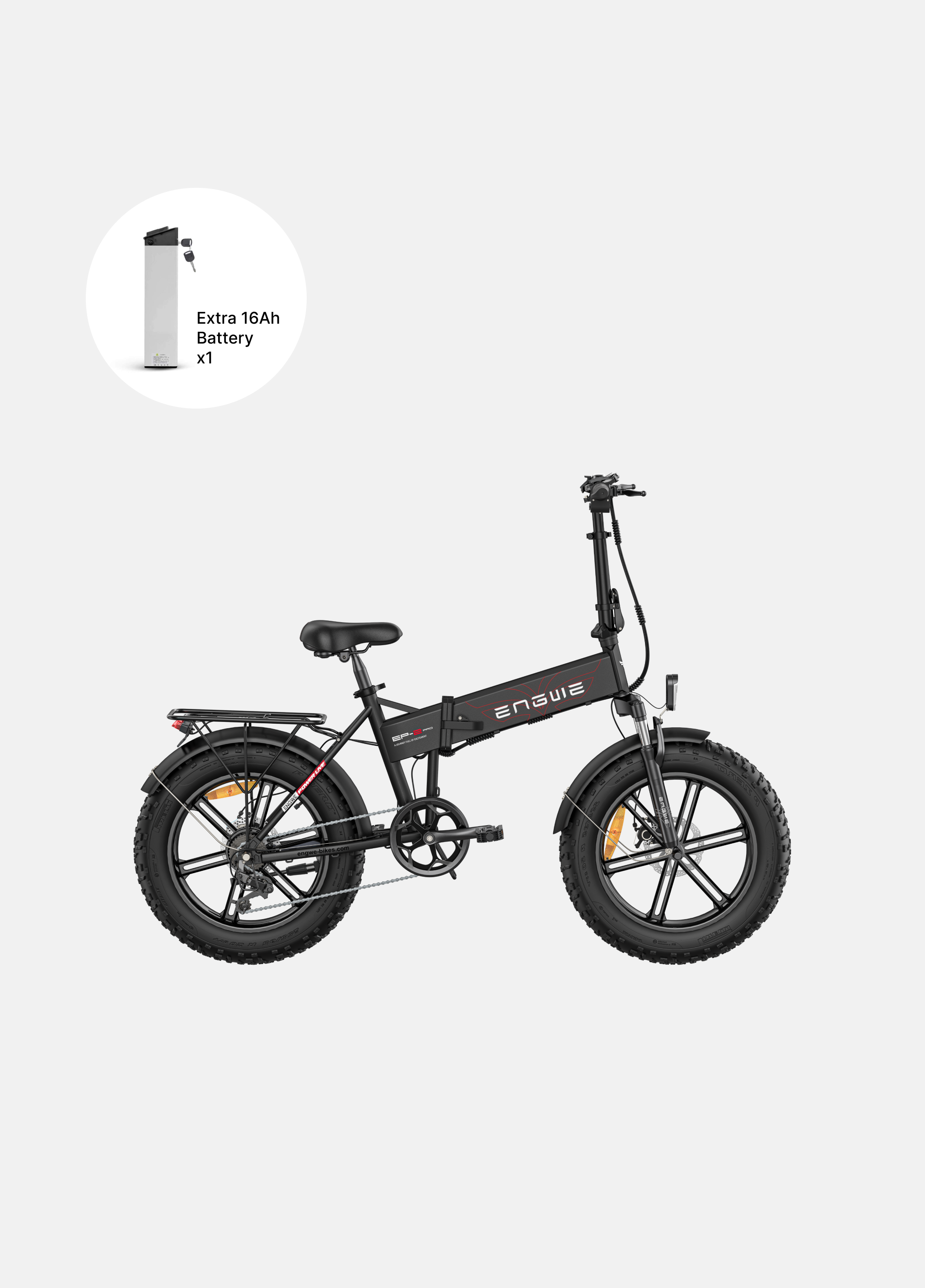 Black ENGWE EP-2 Pro folding electric bike