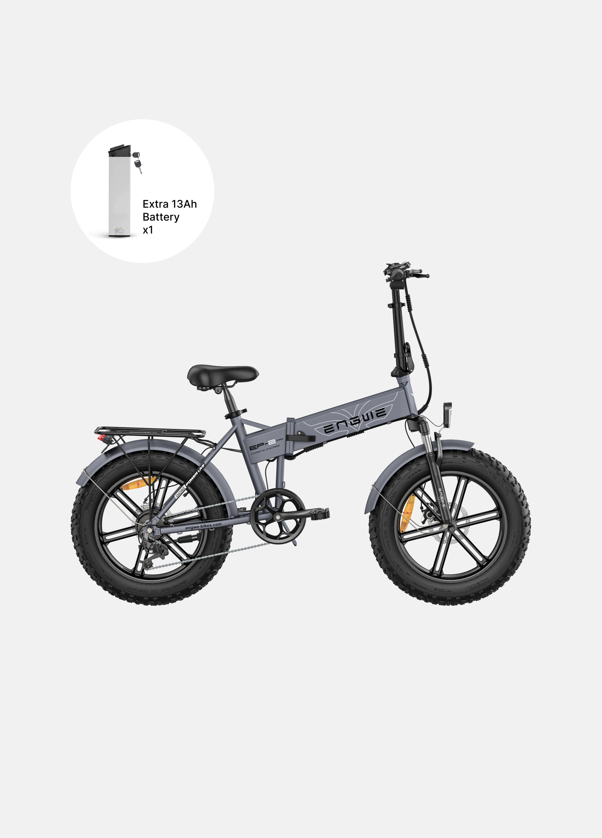 ENGWE EP-2 Pro gray folding fat tire e-bike